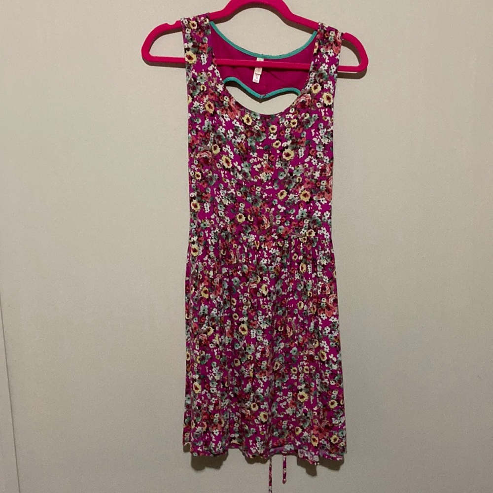 Pink Floral Dress W/ Pockets